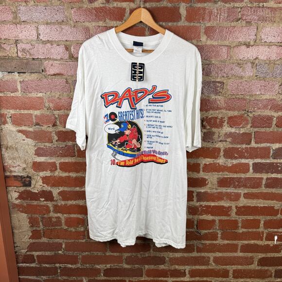 DAD World's Greatest Other - DAD World's Greatest Shirt Mens 2XL White Greatest Hits DJ Graphic Tee Funny